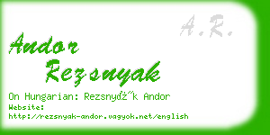 andor rezsnyak business card